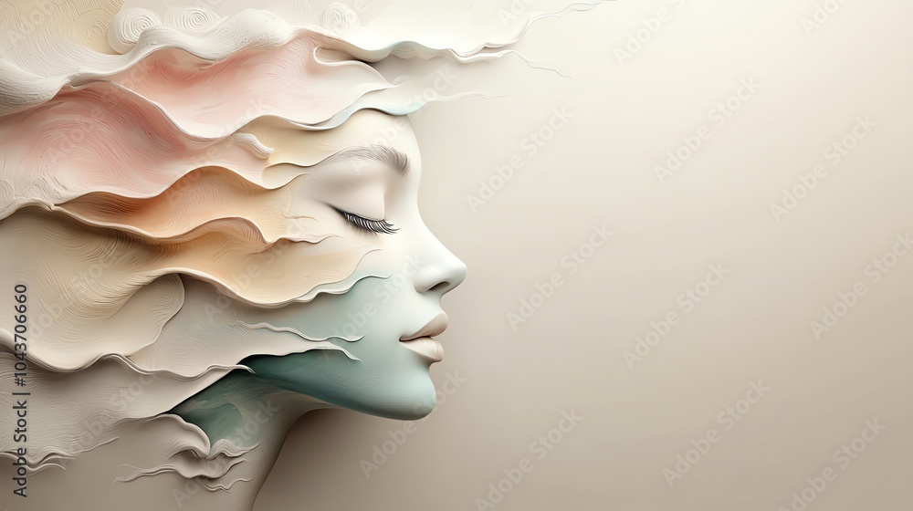 Abstract human faces painted in vibrant, flowing colors, representing diverse expressions of imagination Abstract human faces painted in vibrant, flowing colors, representing diverse expressions of imagination