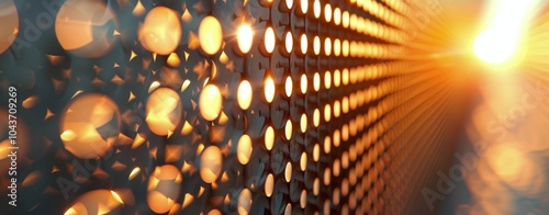 Close Up of Metal Mesh With Orange Bokeh Lights