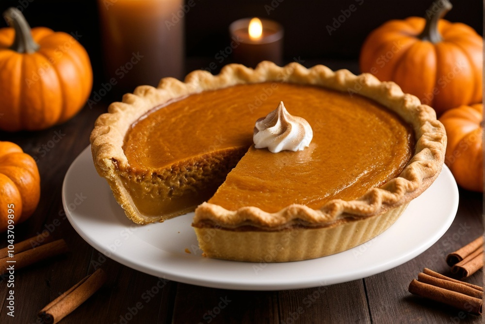 Pumpkin Pie with Whipped Cream Pumpkin Pie with Whipped Cream