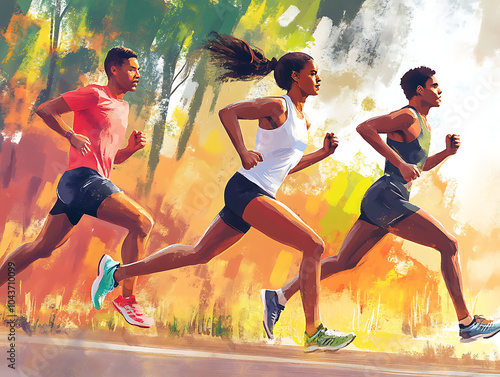 Fitness endurance running workout illustration photo