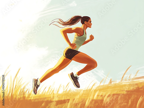 Fitness endurance running workout illustration photo