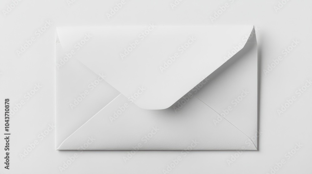 Open white envelope containing blank paper set against a white background Open white envelope containing blank paper set against a white background