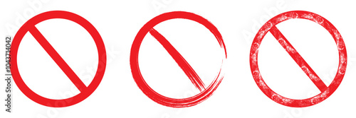 Free Download Forbidden signs in red ink stamp. Prohibit caution circle set. Vector illustration. - GFXLoad