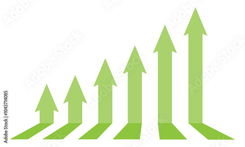 Green arrows of business sale growth, Business success graph chart with arrow. Vector illustration.