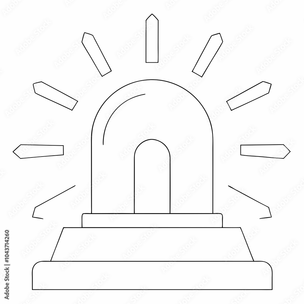 Emergency siren line icon vector Emergency siren line icon vector