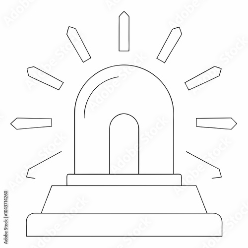 Emergency siren line icon vector