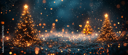 Magical Christmas Tree with Lights and Snow