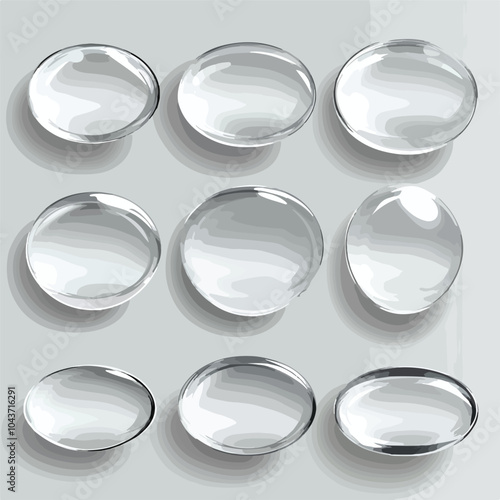Elegant Set of Transparent Oval Shadows with Soft Edges