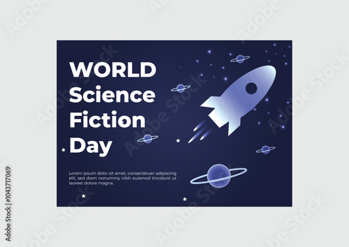 world Science Fiction Day background  poster design. photo