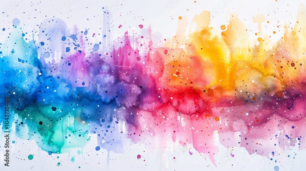 Fototapeta premium Watercolor banner with bold, abstract brushstrokes in shades of blue and green, dynamic and artistic