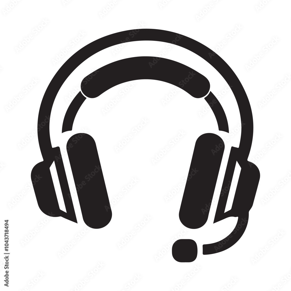 Headphone Earphones Icon Symbol for Music Sound Audio Device Isolated on White Background Headphone Earphones Icon Symbol for Music Sound Audio Device Isolated on White Background