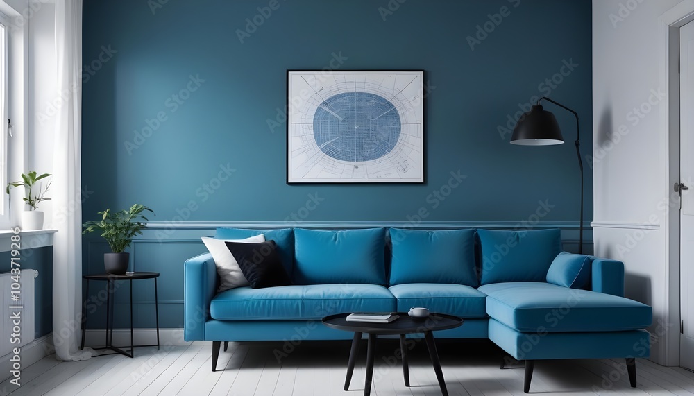 Illustration of the living room interior Illustration of the living room interior