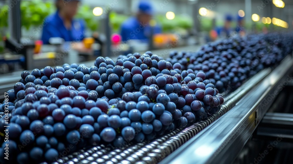 Obraz premium Grapes on a sorting line.
