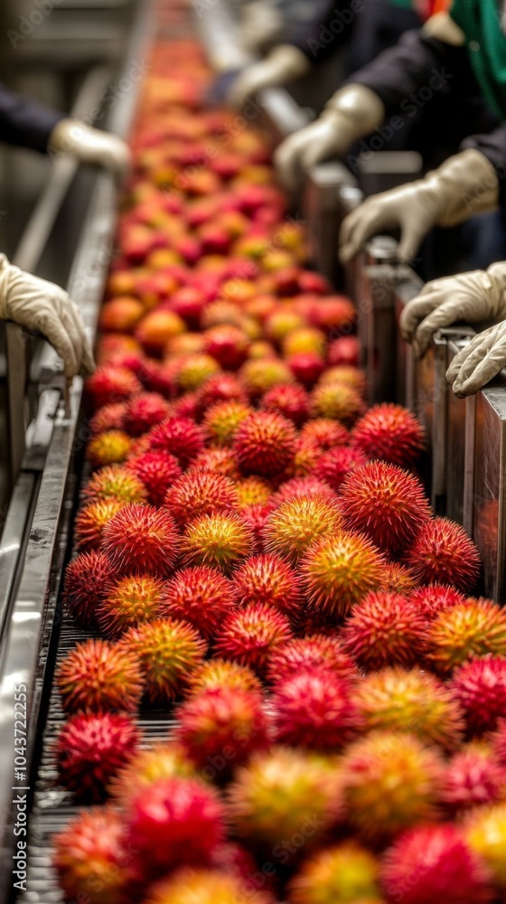 Fototapeta premium Rambutan being processed.