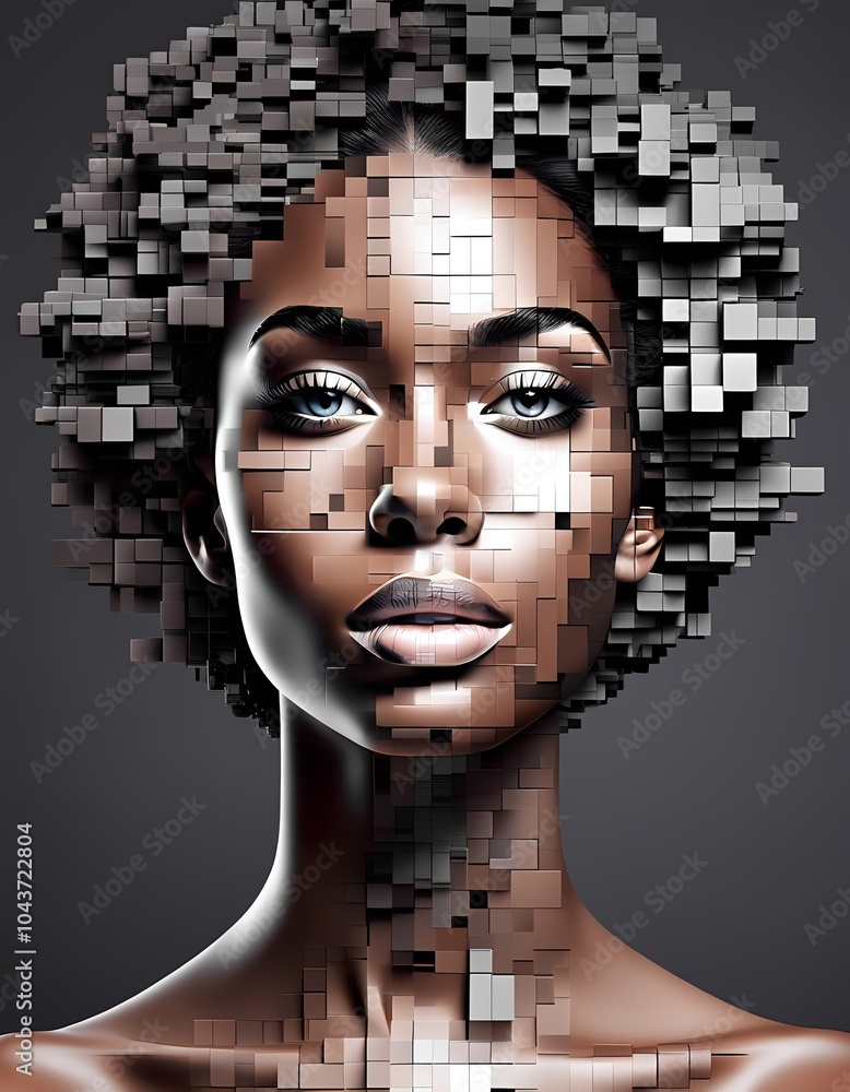 Unreal Portrait. Digital art with AI, merges modern technology, creativity, generating amazing images, new artistic possibilities, inspires creators, transforming the art world, connecting people Unreal Portrait. Digital art with AI, merges modern technology, creativity, generating amazing images, new artistic possibilities, inspires creators, transforming the art world, connecting people