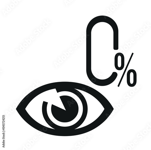  Eye with percent in it line icon. transparent no hidden fees