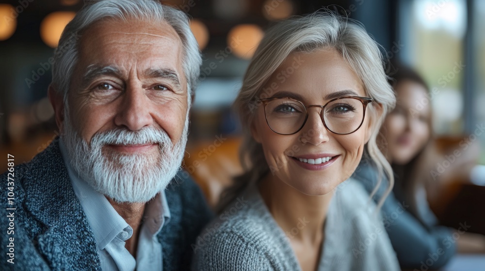 Happy Senior Couple Enjoying a Meeting Together Happy Senior Couple Enjoying a Meeting Together