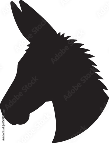 donkey head logo silhouette vector art illustration