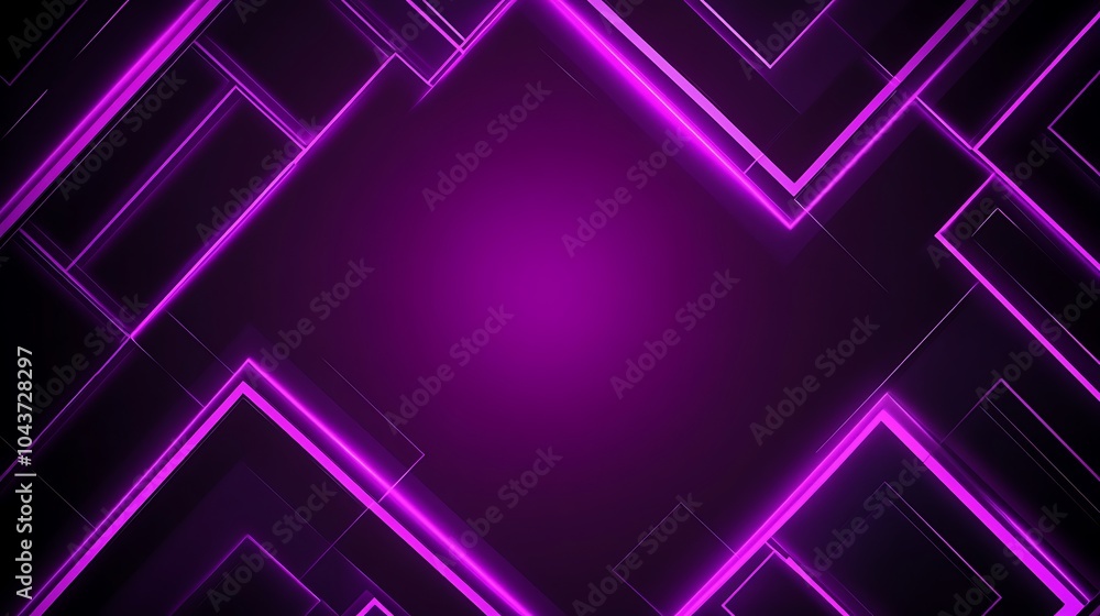 Abstract background with glowing neon lines in purple. Abstract background with glowing neon lines in purple.