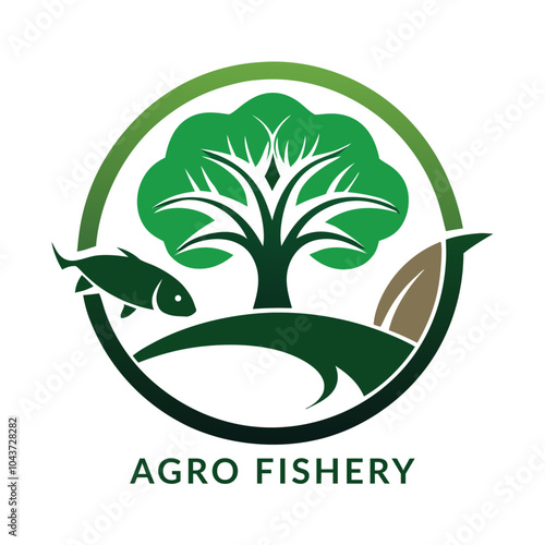 A Natural Agro Farm Project Logo Icon Illustration designed with sustainable tree, leaf icon photo