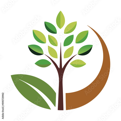 A Natural Agro Farm Project Logo Icon Illustration designed with sustainable tree, leaf icon