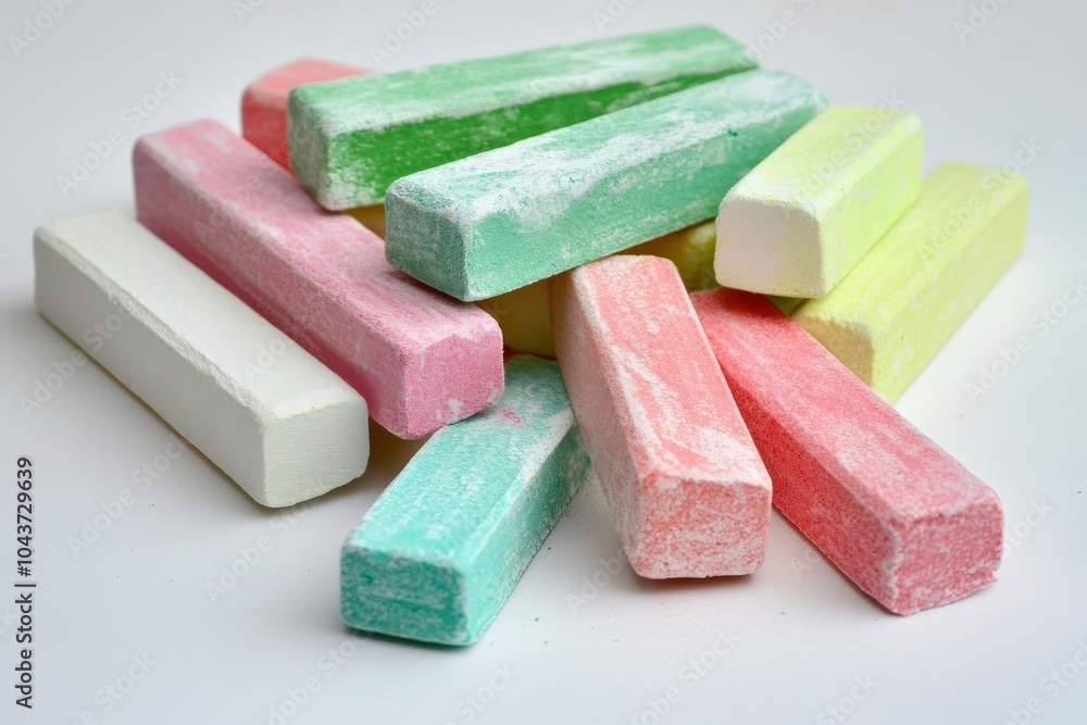 Chalk Pastel. Isolated Closeup Image of Colourful Chalk Pastels for Education and Arts Chalk Pastel. Isolated Closeup Image of Colourful Chalk Pastels for Education and Arts