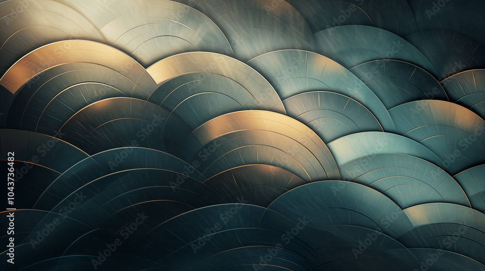 Obraz premium Metallic Scales in Geometric Pattern