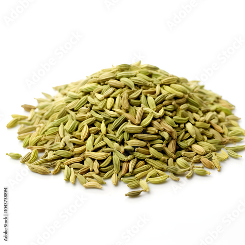 Dried fennel seeds isolated on white background