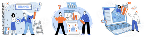 Corporate identity vector illustration. Identity, fingerprint, uniquely marks corporation, defining its character and essence Corporate business, canvas, paints portrait reflects values