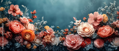 Wallpaper Mural Beautiful Floral Arrangement with Delicate Pink and Orange Blooms, Beautiful Floral Arrangement with Delicate Pink and Orange Bloom Torontodigital.ca