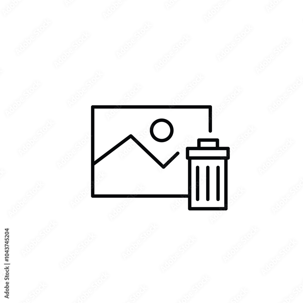 Obraz premium delete image thin outline icon vector design good for web or mobile app