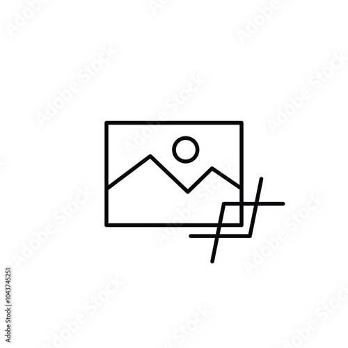 crop image thin outline icon vector design good for web or mobile app