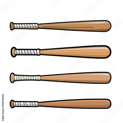 Wooden baseball bat vector illustration