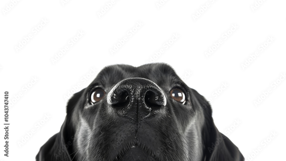 Εκτύπωση καμβά Close-up of dog nose sniffing screen on white background
