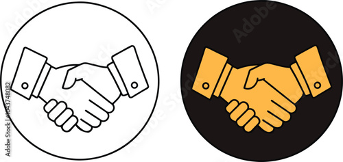 Handshake Icon, Agreement Symbol, Business Partnership