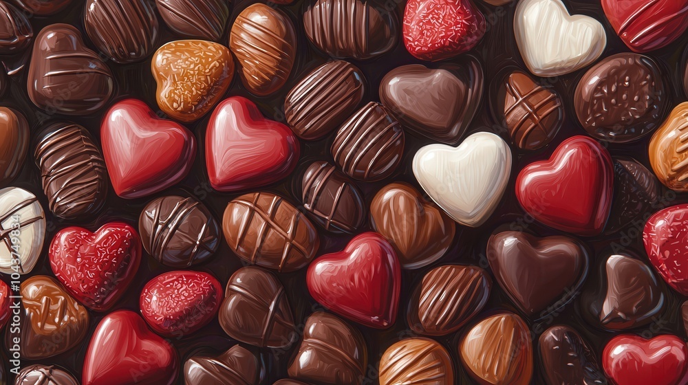 Delicious Assortment of Chocolate Hearts Perfect for Celebrations and Gifts Delicious Assortment of Chocolate Hearts Perfect for Celebrations and Gifts