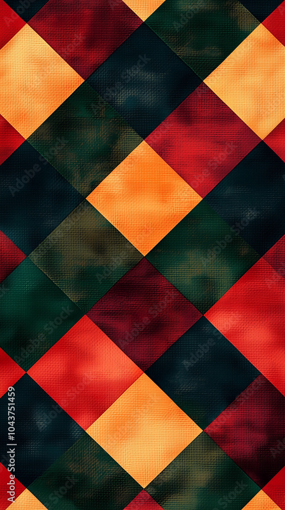 Fototapeta premium Autumn and fall colors checkered plaid pattern, seamless design for wallpaper background