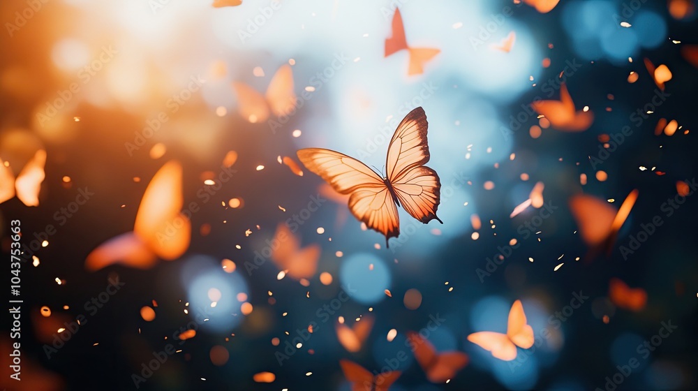 A dynamic border with butterflies in motion, capturing a sense of freedom and flight background with butterflies A dynamic border with butterflies in motion, capturing a sense of freedom and flight background with butterflies