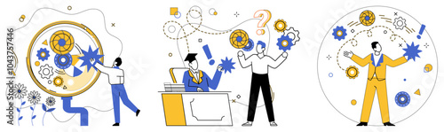 Product development vector illustration. Product development is heartbeat business evolution, orchestrating symphony progress The increase in creative ideas is fuel propelling rocket product