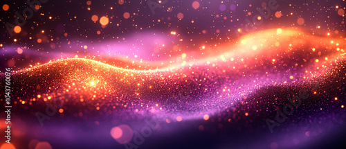 Abstract Glitter Texture With Purple And Orange Colors