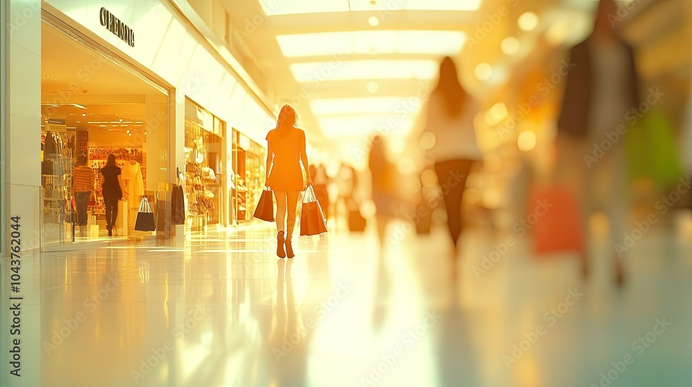 A chic department store background with bright tones and blurred shoppers, emphasizing the upscale ambiance and busy shopping environment. A chic department store background with bright tones and blurred shoppers, emphasizing the upscale ambiance and busy shopping environment.