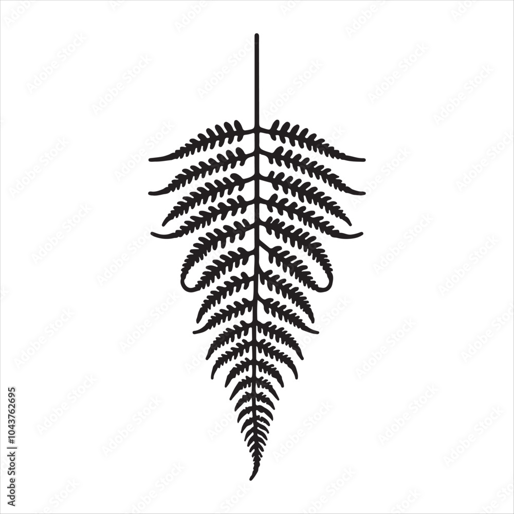 Hanging Fern silhouette vector art illustration Hanging Fern silhouette vector art illustration