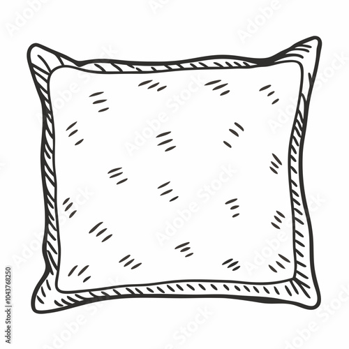 Hand Drawn Pillow Illustration Cozy Sketch Style Vector Artwork for Home Decor