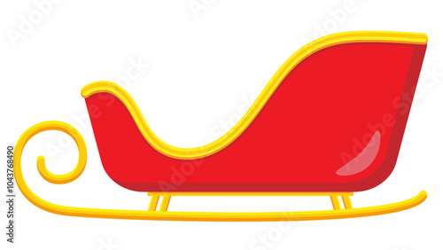 Santa's sleigh in red and yellow golden colors