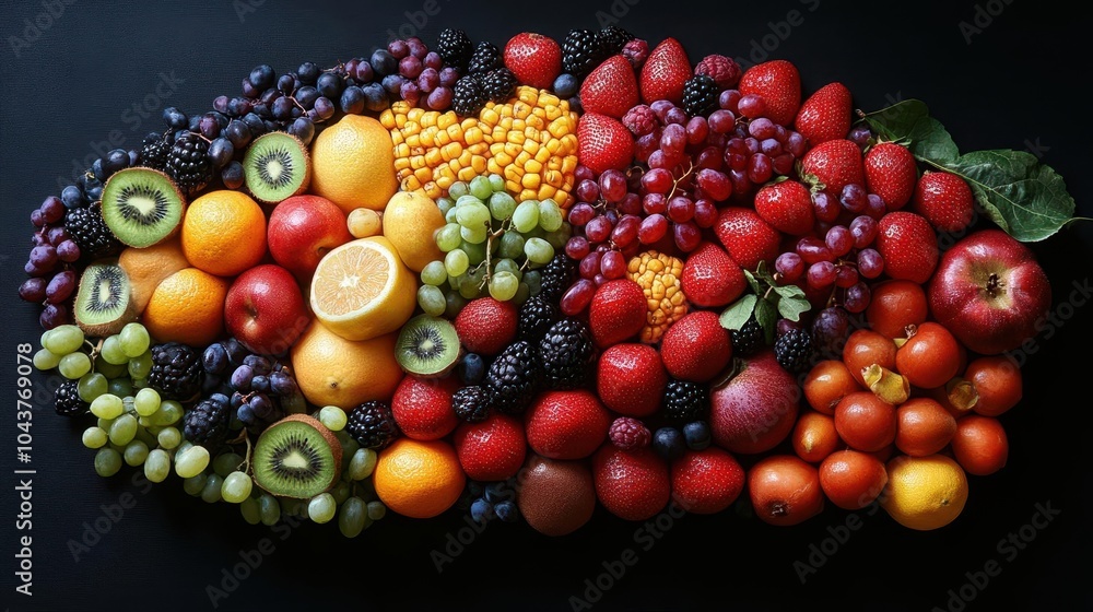brain composed of assorted fruits symbolizing healthy living and the importance of nutrition artistically arranged to convey a vibrant healthy lifestyle brain composed of assorted fruits symbolizing healthy living and the importance of nutrition artistically arranged to convey a vibrant healthy lifestyle