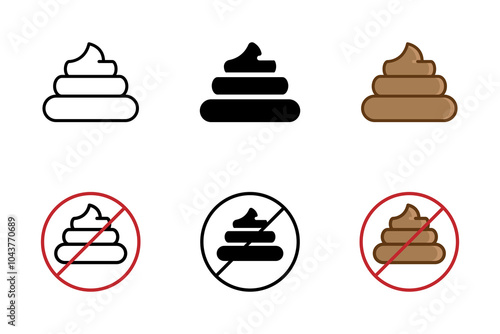 Set of poop icons