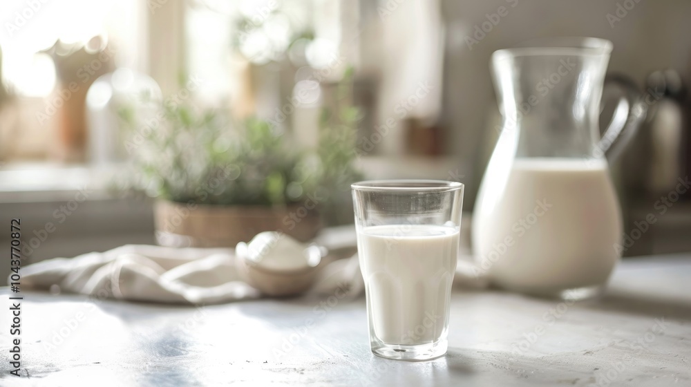 Milk in a glass glass on a white background Milk in a glass glass on a white background