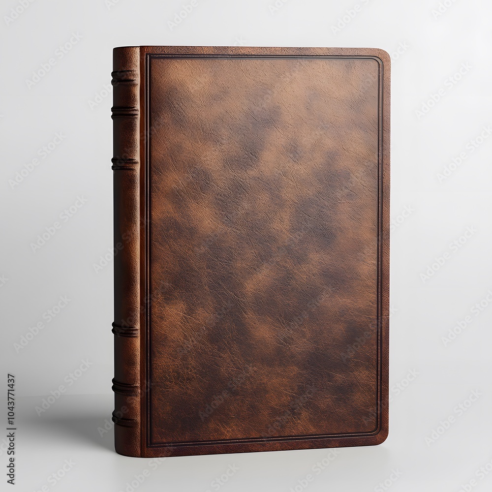 Obraz premium brown leatherbook mockup,