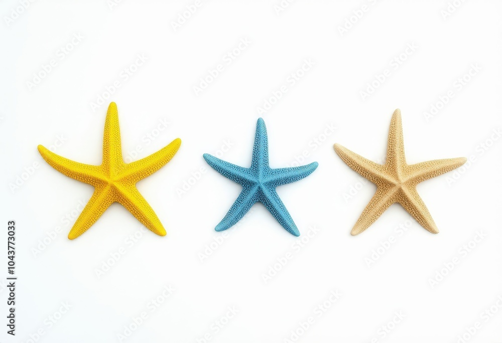 Colorful Starfish on White Background Colorful Starfish on White Background