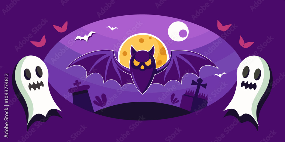 Fototapeta premium halloween background with ghost
